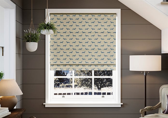 Emily Bond Peggy, True Blue - Roman Blind - Image 3